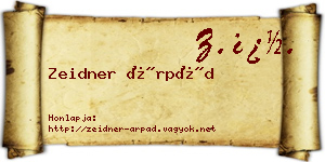 Zeidner Árpád névjegykártya